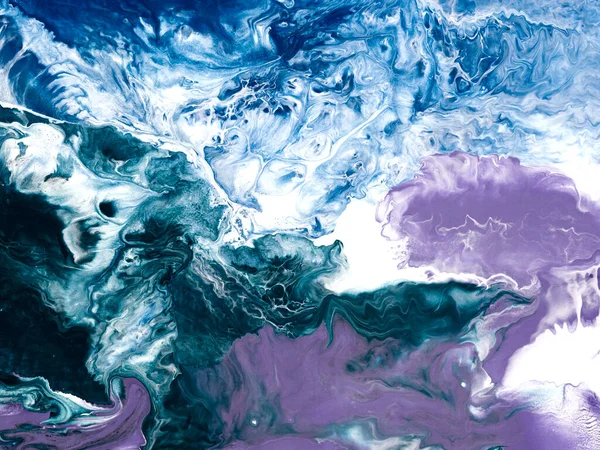 Fondo Pintado Mano Abstracto Creativo Azul Violeta Textura Mármol Pintura — Foto de Stock