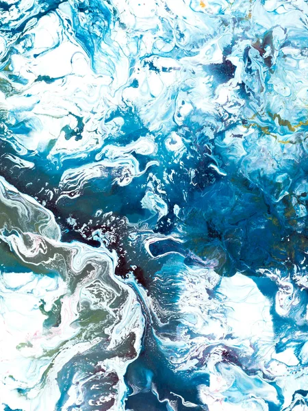 Modrá Vlna Kreativní Abstraktní Ručně Malované Pozadí Mramorová Textura Abstraktní — Stock fotografie