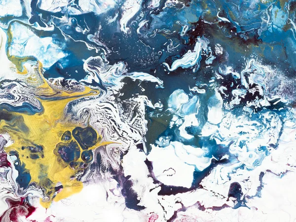 Abstraktní Malba Modrá Zlatým Kreativním Ručně Malovaným Pozadím Mramorová Textura — Stock fotografie