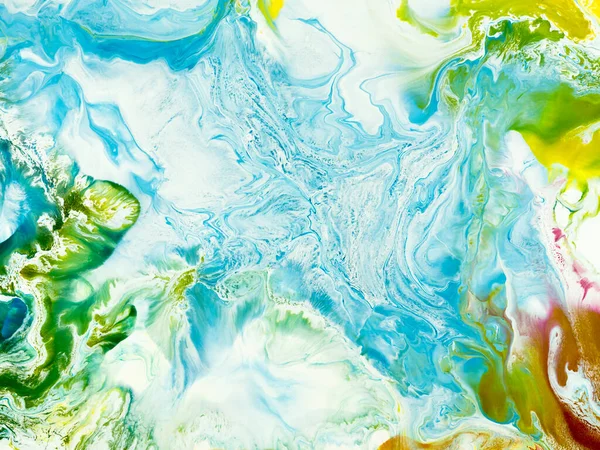 Modrá Vlna Zeleným Kreativním Abstraktním Ručně Malovaným Pozadím Mramorovou Texturou — Stock fotografie