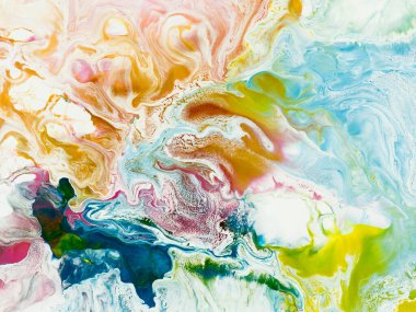 Yaratıcı renkli, parlak, soyut el boyası arka plan, mermer dokular, soyut okyanus, tuvalde akrilik boya. Modern sanat. Çağdaş sanat.