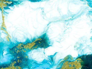 Altın yaldızlı, soyut sanat tablosu, yaratıcı el boyası arka plan, mermer dokular, tuvalde akrilik boya. Modern sanat. Çağdaş sanat.