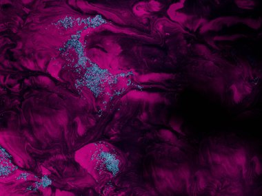 Neon pembe soyut resim, yaratıcı el boyası arka plan, akrilik tablo, mermer doku. Modern sanat. Çağdaş sanat.