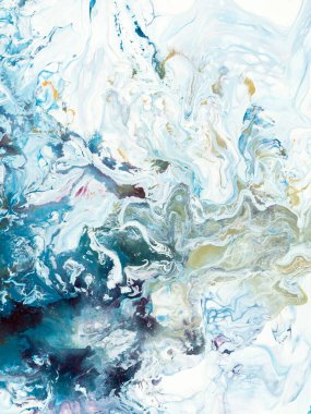 Soyut resim, mavi el boyası arka plan, mermer ve fırça dokusu, akrilik tablo. Modern sanat. Çağdaş sanat.