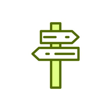 Herhangi Bir Amaç İçin Dolu Biçimli Sokak İşareti Simgesi Vektör İllüstrasyonu