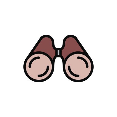 Dürbün Simgesi Vektör İllüstrasyonu Her Amaç İçin Dolu Biçim