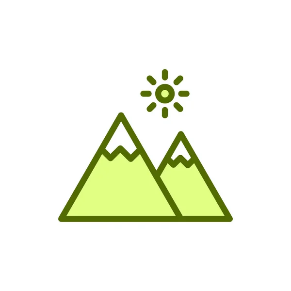 Mountain Icon Vector Illustration Filled Style Any Purpose — Stock Vector