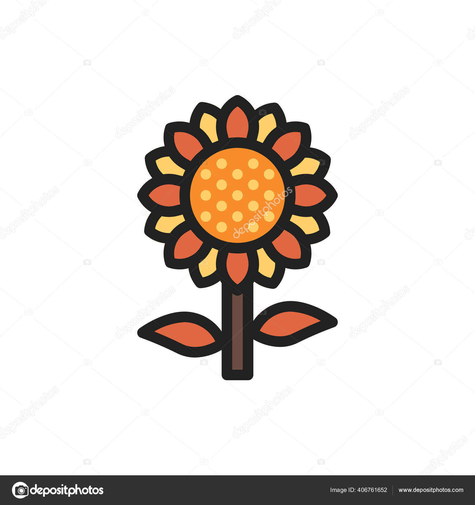 Ilustrasi Vektor Ikon Bunga Matahari Dalam Gaya Berisi Untuk Tujuan Stok Vektor C Hasebastudio 406761652