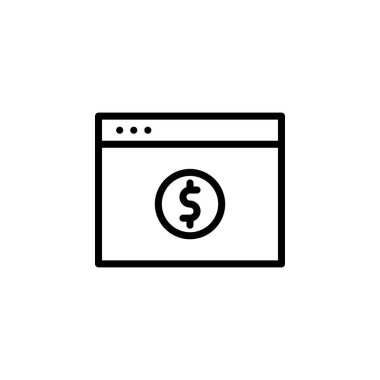 Çevrimiçi Bankacılık Simgesi Vektör İllüstrasyonu Her Amaç İçin Satır Biçimi