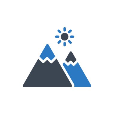 Her Amaç İçin Satır Biçiminde Dağ Simgesi Vektör İlülasyonu