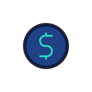 Madeni Para Simgesi Vektör İllüstrasyonu Her Amaç İçin Dolu Biçim