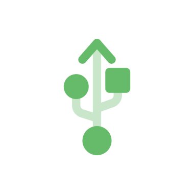 Herhangi Bir Amaç İçin Düz Biçimli Usb Simgesi Vektör İllüstrasyonu