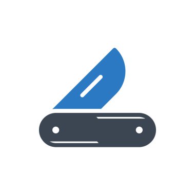 Katlanan Bıçak Simgesi Vektör İllüstrasyonu Satır Biçimi Her Amaç İçin