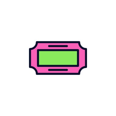 Bilet Simgesi Vektör İllüstrasyonu Her Amaç İçin Dolu Biçim