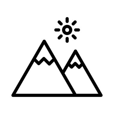 Her Amaç İçin Satır Biçiminde Dağ Simgesi Vektör İlülasyonu