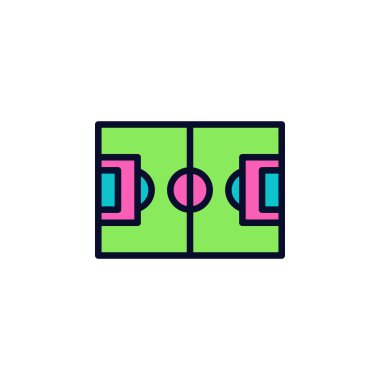 Her Amaç İçin Dolu Biçimli Futbol Sahası Simgesi Vektör İllüstrasyonu