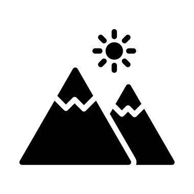 Her Amaç İçin Satır Biçiminde Dağ Simgesi Vektör İlülasyonu