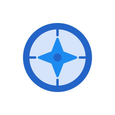 Herhangi Bir Amaç İçin Düz Biçimli Pusula Simgesi Gösterimi