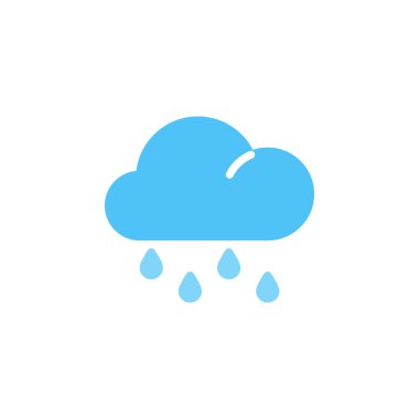 Herhangi Bir Amaç İçin Düz Biçimli Yağmur Simgesi Vektör ResmiComment