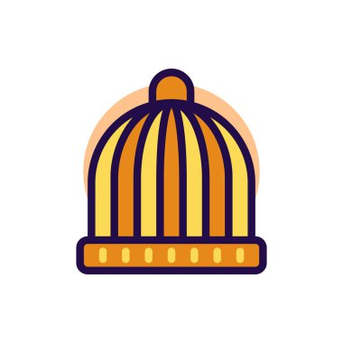 Herhangi Bir Amaç İçin Dolu Biçimli Beanie Şapka Simgesi Vektör İllüstrasyonu