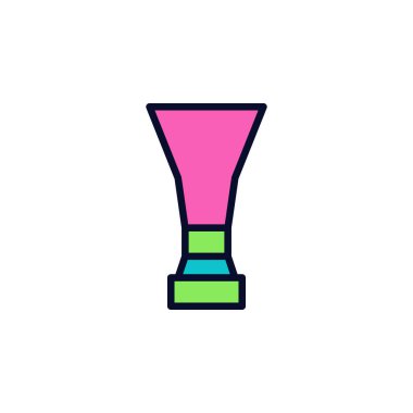 Herhangi Bir Amaç İçin Dolu Biçimli Trophy Simgesi Vektör İllüstrasyonu