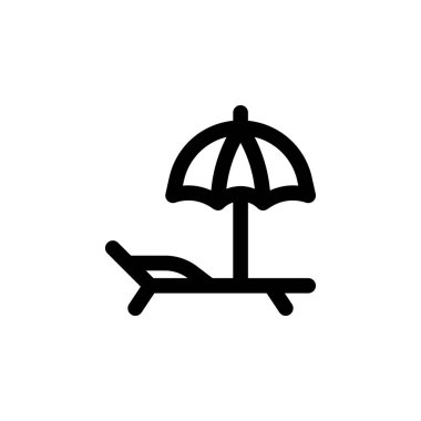 Sahil Simgesi Vektör İllüstrasyonu Her Amaç İçin Satır Biçimi