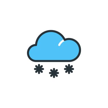 Herhangi Bir Amaç İçin Dolu Biçimli Bulut Simgesi Vektör İllüstrasyonu