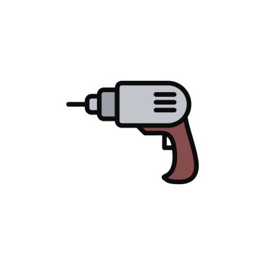 Herhangi Bir Amaç İçin Düz Biçimli Sondaj Simgesi Vektör İllüstrasyonu