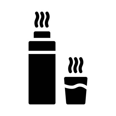 Herhangi Bir Amaç İçin Satır Biçiminde Termos Simgesi Vektör İllüstrasyonu