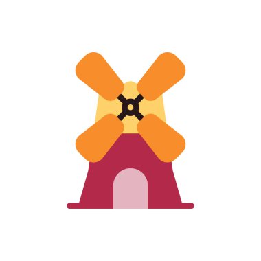 Yel Değirmeni Simgesi Vektör İllüstrasyonu Herhangi Bir Amaç İçin Düz Biçim