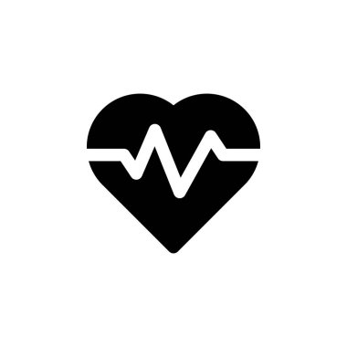 Her Amaç İçin Glyph Biçiminde Kalp Simgesi Vektör İllüstrasyonu