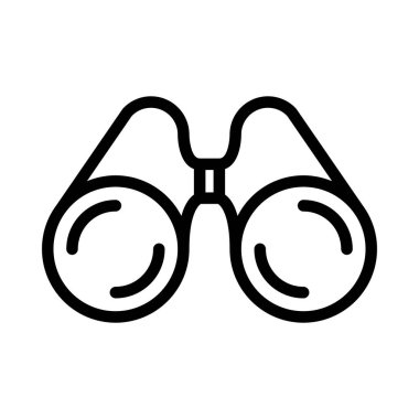 Herhangi Bir Amaç İçin Satır Biçiminde Dürbün Simgesi Vektör İllüstrasyonu