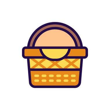 Herhangi Bir Amaç İçin Dolu Biçimli Sepet Simgesi Vektör İllüstrasyonu