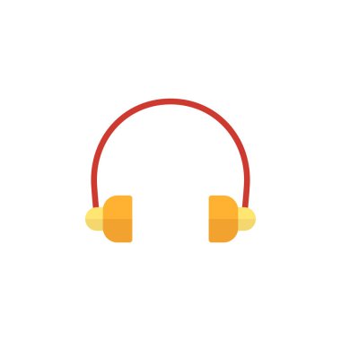 Herhangi Bir Amaç İçin Düz Biçimli Kulaklık Simgesi Vektör İllüstrasyonu