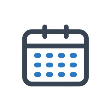 Herhangi Bir Amaç İçin Satır Biçiminde Takvim Simgesi Vektör İllüstrasyonu