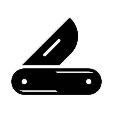 Katlanan Bıçak Simgesi Vektör İllüstrasyonu Satır Biçimi Her Amaç İçin
