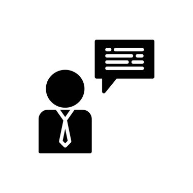 Herhangi Bir Amaç İçin Glyph Biçiminde Müşteri Hizmeti Simgesi Vektör İllüstrasyonu