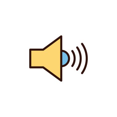 Herhangi Bir Amaç İçin Dolu Biçimli Ses Simgesi Vektör İllüstrasyonu