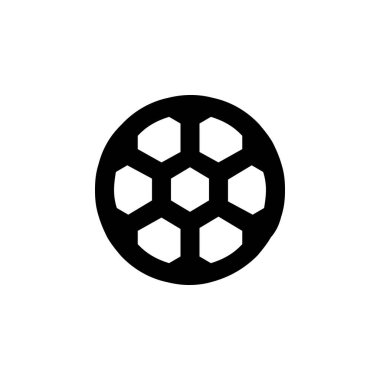 Herhangi Bir Amaç İçin Satır Biçiminde Futbol Simgesi Vektör İllüstrasyonu