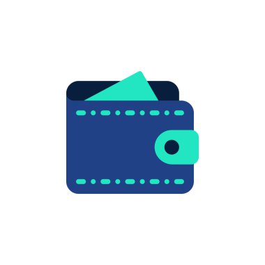 Herhangi Bir Amaç İçin Düz Biçimli Cüzdan Simgesi Vektör İllüstrasyonu