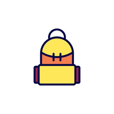 Herhangi Bir Amaç İçin Dolu Biçimli Sırt Çantası Simgesi Vektör İllüstrasyonu