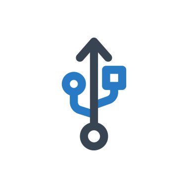 Herhangi Bir Amaç İçin Satır Biçiminde Usb Simgesi Vektör İllüstrasyonu