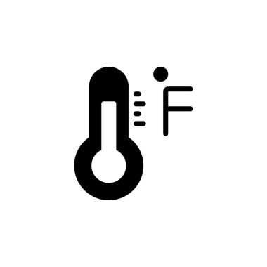 Herhangi Bir Amaç İçin Glyph Biçiminde Termometre Simgesi Vektör İllüstrasyonu