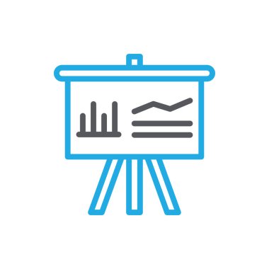 Herhangi Bir Amaç İçin Satır Biçiminde Sunum Simgesi Vektör İllüstrasyonu