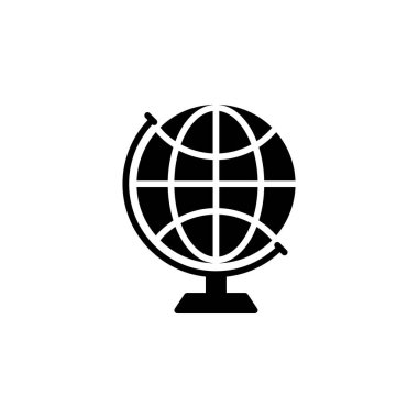 Herhangi Bir Amaç İçin Glyph Biçiminde Globe Simgesi Vektör İllüstrasyonu