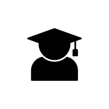 Herhangi Bir Amaç İçin Glyph Biçiminde Öğrenci Simgesi Vektör İllüstrasyonu