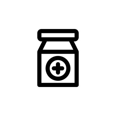 Herhangi Bir Amaç İçin Satır Biçiminde Tıp Simgesi Vektör İllüstrasyonu