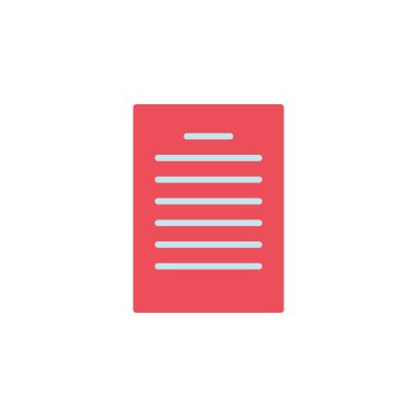 Herhangi Bir Amaç İçin Düz Biçimli Kağıt Simgesi Vektör İllüstrasyonu