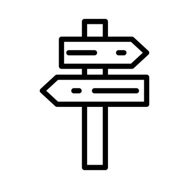 Herhangi Bir Amaç İçin Satır Biçiminde Sokak İşareti Simgesi Vektörü İllüstrasyonu