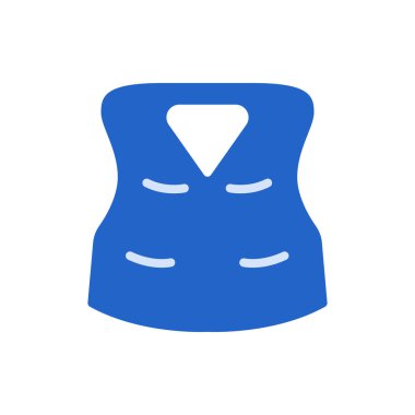 Herhangi Bir Amaç İçin Düz Biçimli Yelek Simgesi Vektör İllüstrasyonu